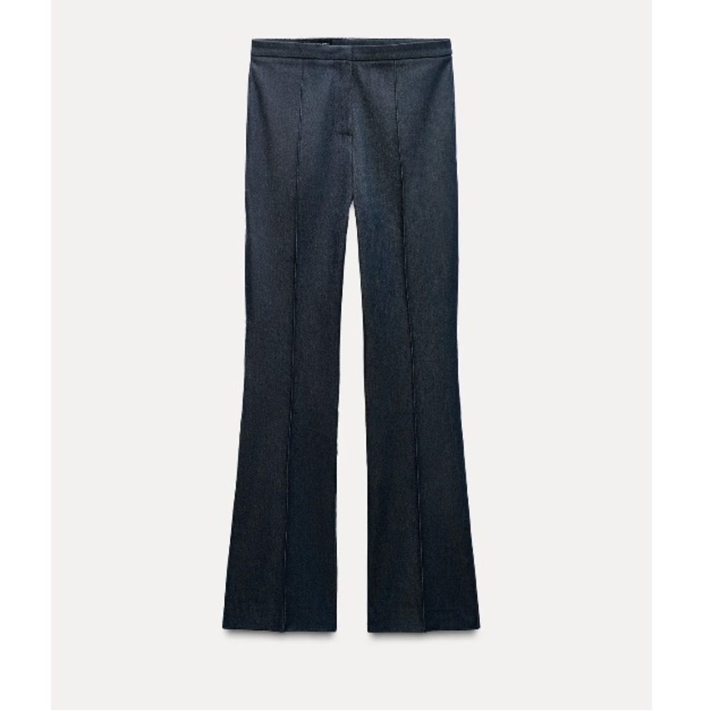 Zara Denim Effect Flared Pants Size Medium EUC